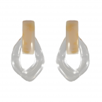 ACRYLIC RETRO HOOPS EARRINGS - CLEAR