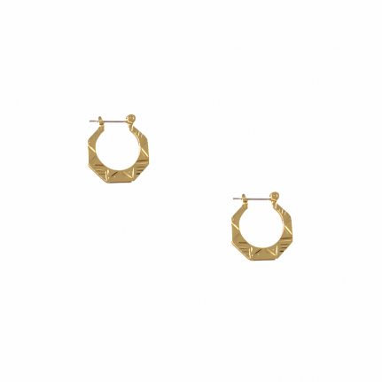 TEXTURED MINI HOOPS -  GOLD