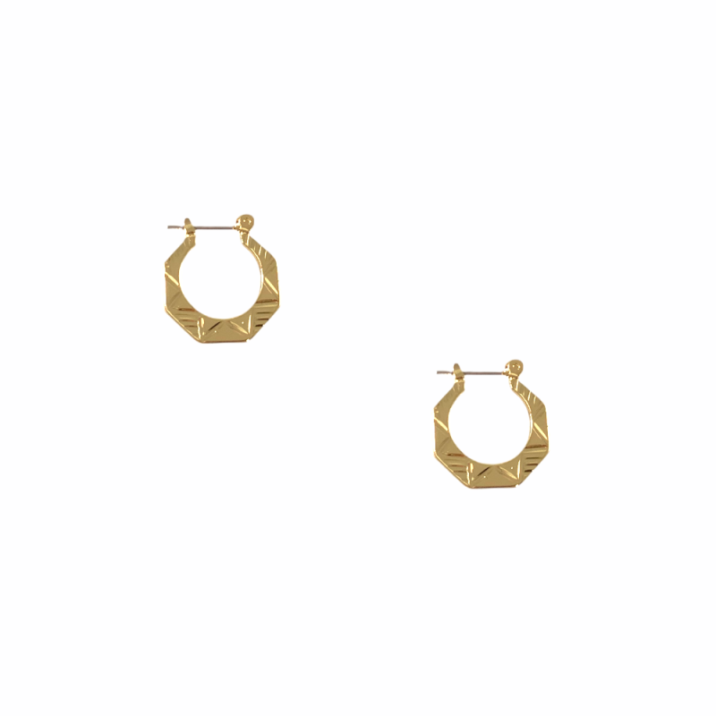 TEXTURED MINI HOOPS -  GOLD