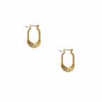 TEXTURED MINI OVAL HOOPS -  GOLD