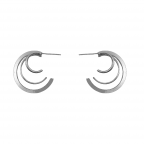 THREE STACKED HOOPS - SILVER