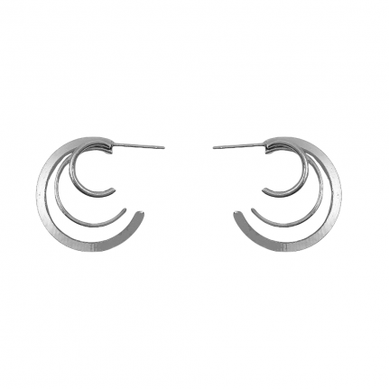 THREE STACKED HOOPS - SILVER