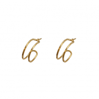 SMALL GEOMETRIC HOOPS SET - GOLD