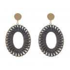 WRAPPED SUEDE OVAL HOOPS - GREY 