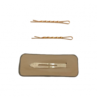 WOVEN HAIR CLIP & TWIST PINS - GREY 