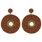 BEADED STATEMENT EARRINGS - COPPER