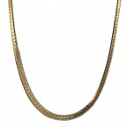 LINK CHAIN NECKLACE - GOLD SNAKE TEXTURED