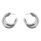 TRIPLE HOOP EARRINGS - SILVER