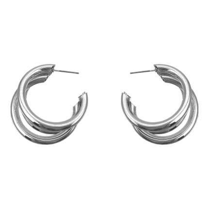 TRIPLE HOOP EARRINGS - SILVER