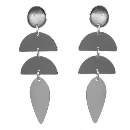 GEOMETRIC DROP EARRINGS - SILVER