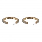 PAVE HOOP EARRINGS - CRYSTAL AND SILVER