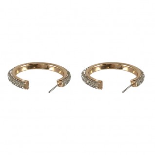 PAVE HOOP EARRINGS - CRYSTAL AND SILVER