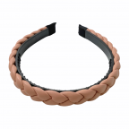 BRAIDED GENIUINE LEATHER HEADBAND SMALL  - PINK 