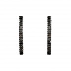 CRYSTAL DROP EARRINGS - HEMATITE