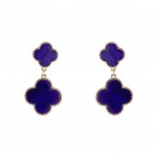 CLOVER DROP EARRINGS - NAVY 