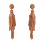 SEED BEAD FOUNTAIN DROP EARRINGS - LIGHT PINK
