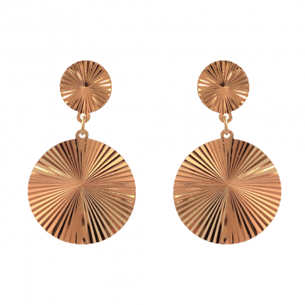 TEXTURED CIRCLE DROP EARRINGS - GOLD 