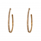 CUBIC ZIRCONIA OPEN HOOP EARRINGS SET - GOLD