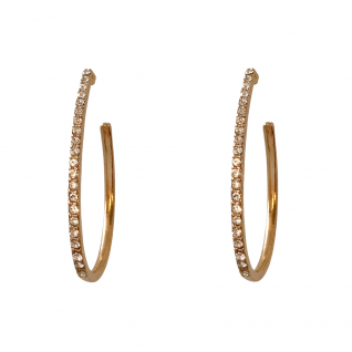 CUBIC ZIRCONIA OPEN HOOP EARRINGS SET - GOLD