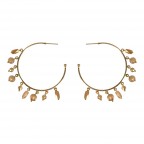 CRYSTAL HOOP EARRINGS - PEACH