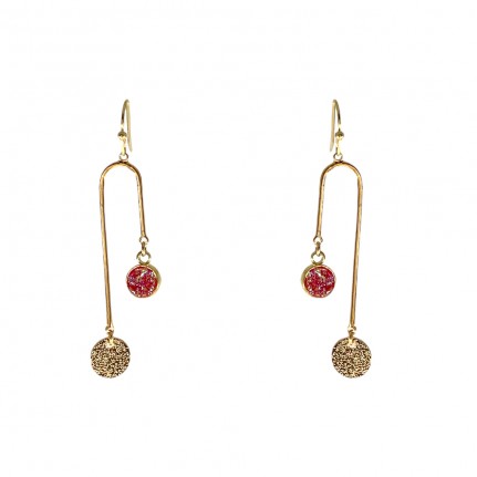 DROP U DRUZY EARRINGS - FUCHSIA 