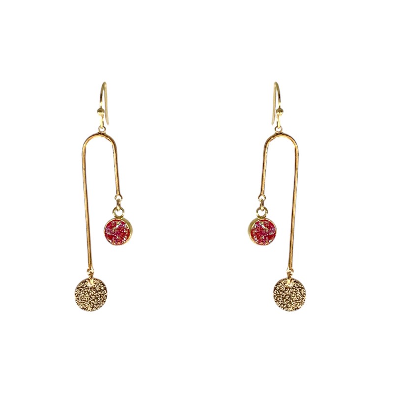 DROP U DRUZY EARRINGS - FUCHSIA 