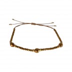 CRYSTAL DRAWSTRING BRACELET - BROWN 