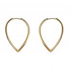 GOLD DIPPED DROP HOOP EARRINGS - CLOSED MARQUIS