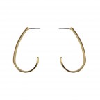 GOLD DIPPED DROP HOOP EARRINGS - OPEN ROUND