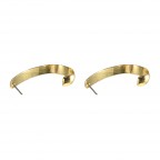 GOLD DIPPED DROP HOOP EARRINGS - OPEN ROUND