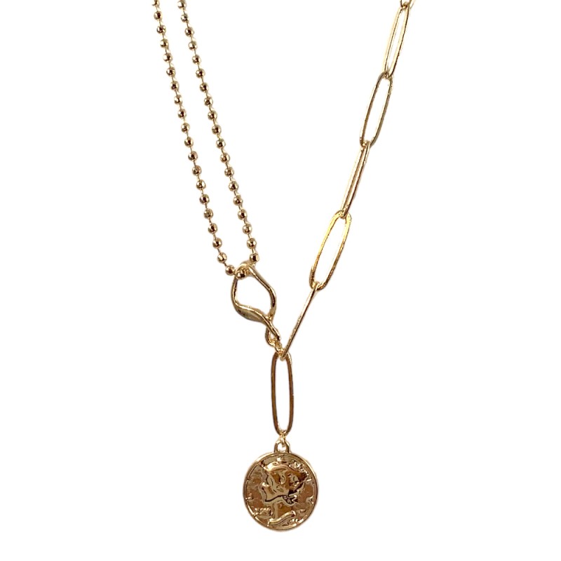 PENDANT COIN NECKLACE - DOUBLE