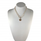 PENDANT COIN NECKLACE - SNAKE CHAIN 