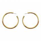 60MM HOOP EARRINGS - GOLD DIPPED ROUNDED