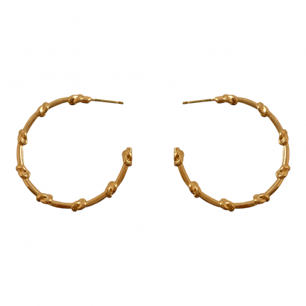 HOOP EARRINGS - MINI KNOT DETAIL - GOLD 