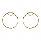 HOOP EARRINGS - MINI BALL DETAIL - GOLD 