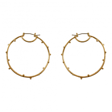 HOOP EARRINGS - MINI BALL DETAIL - GOLD 
