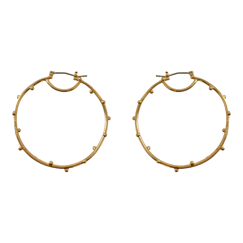 HOOP EARRINGS - MINI BALL DETAIL - GOLD 