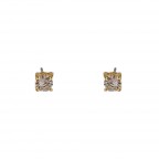 CUBIC ZIRCONIA ROUND STUDS - GOLD 4MM
