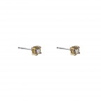 CUBIC ZIRCONIA ROUND STUDS - GOLD 4MM