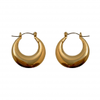RETRO SHINY MINI HOOP EARRINGS - GOLD