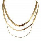 LINK LAYERED SNAKE CHAIN NECKLACE - GOLD