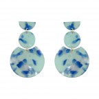 RESIN TIERED EARRINGS - BLUE MINT