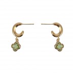 STONE CLOVER MINI HOOP - LIGHT GREEN