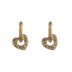 HOOP CUBIC ZIRCONIA EARRINGS - GOLD HEART