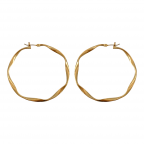 GOLD HOOP EARRINGS - LARGE TWISTEED