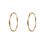 GOLD HOOP EARRINGS - LARGE TWISTEED