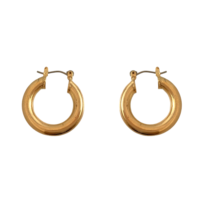 HOOP EARRINGS - GOLD SMALL ROUNDED