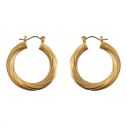 GOLD HOOP EARRINGS - TEXTURED SMALL