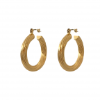GOLD HOOP EARRINGS - TEXTURED SMALL