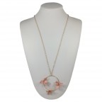 PENDANT LONG NECKLACE - PINK FLOWER 